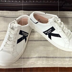 Kate Spade White and Black Sneakers